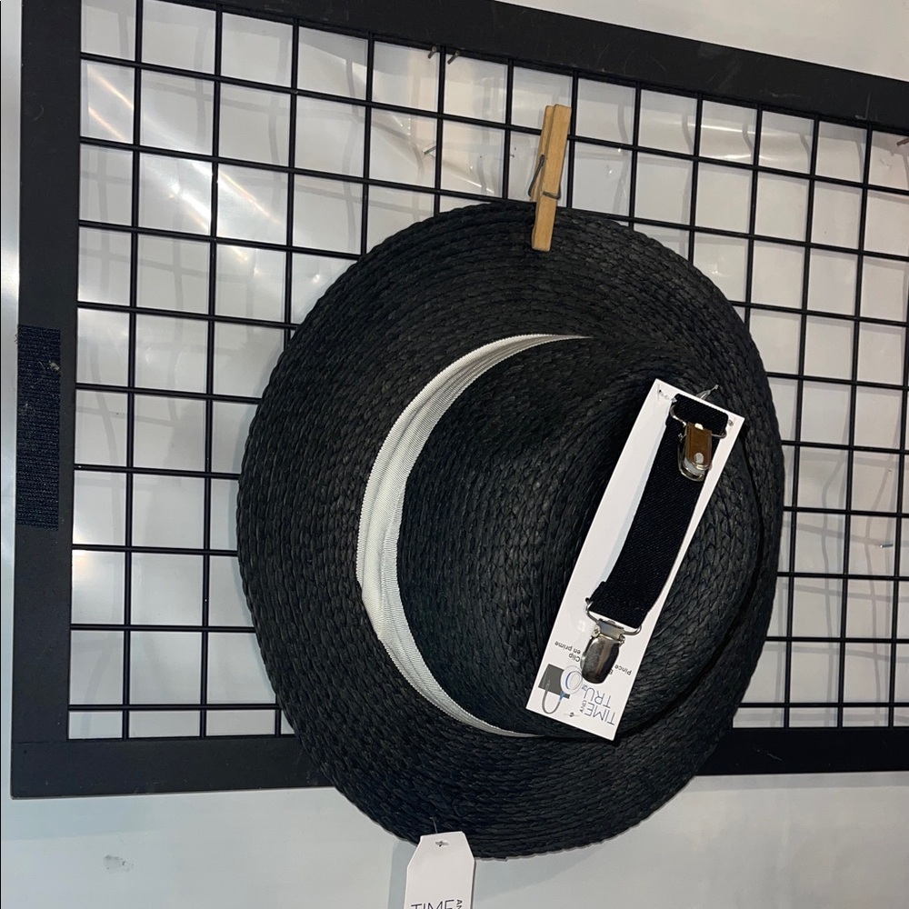 Time and Tru Black Straw Hat